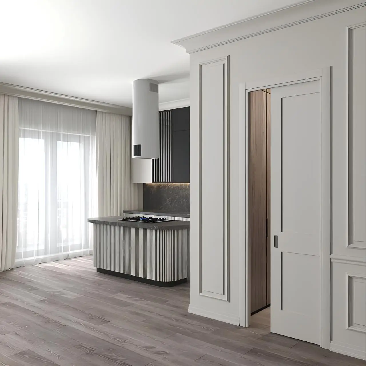Two-panel interior slab door with solid core construction, ideal for modern and traditional homes